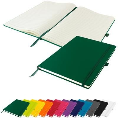 FULL COLOUR PRINTED DUNN A4 PU SOFT FEEL LINED NOTE BOOK 196 PAGES in Green