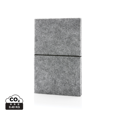 GRS CERTIFIED RECYCLED FELT A5 SOFTCOVER NOTE BOOK in Grey
