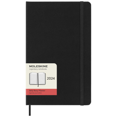 MOLESKINE 12M DAILY L HARD COVER PLANNER in Solid Black