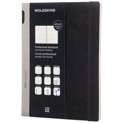 MOLESKINE PRO NOTE BOOK XL SOFT COVER in Solid Black