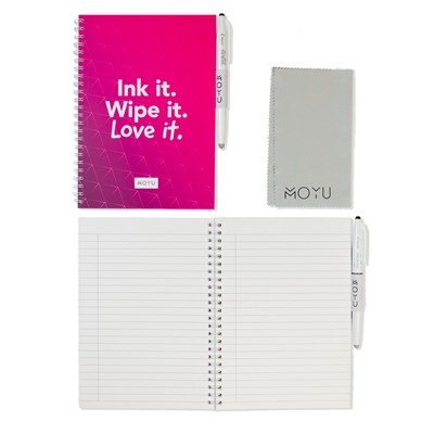 MOYU REWRITEABLE A5 NOTE BOOK with Fully Bespoke Cover 400 Gr Cover - 18 Pages Lined Layout
