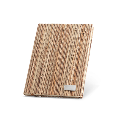 NERUDA A5 NOTE PAD with Hardcover Made From Natural Straw Fibres in Natural