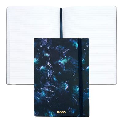 NOTE BOOK A5 TIE-DYE FLOWER NAVY LINED
