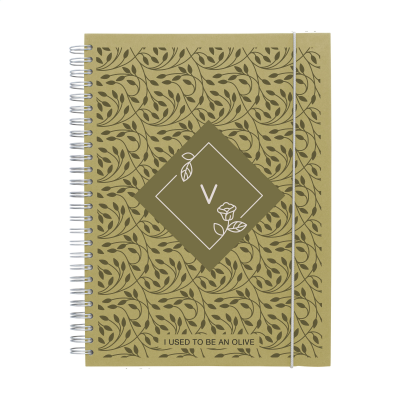 NOTE BOOK AGRICULTURAL WASTE A5 - HARDCOVER 100 PAPER in Olive