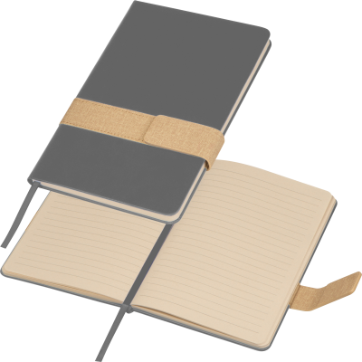 NOTE BOOK with Magnetic Closure in Silvergrey  - PROMOTIONAL CORPORATE GIFT
