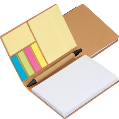 NOTE BOOK with Pen & Sticky Notes in Beige