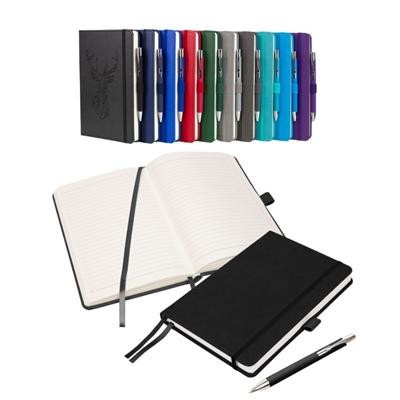NOTES LONDON MORETTI A5 NOTEBOOK & PEN in Black