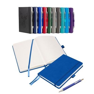 NOTES LONDON MORETTI A5 NOTEBOOK & PEN in Blue
