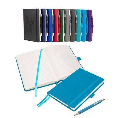 NOTES LONDON MORETTI A5 NOTEBOOK & PEN in Cyan