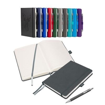 NOTES LONDON MORETTI A5 NOTEBOOK & PEN in Dark Grey