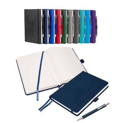 NOTES LONDON MORETTI A5 NOTEBOOK & PEN in Navy