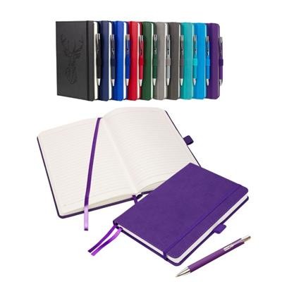 NOTES LONDON MORETTI A5 NOTEBOOK & PEN in Purple