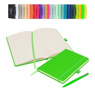 NOTES LONDON WILSON A5 PREMIUM NOTEBOOK & PEN in Neon Fluorescent Green