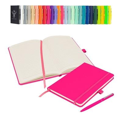 NOTES LONDON WILSON A5 PREMIUM NOTEBOOK & PEN in Neon Fluorescent Pink