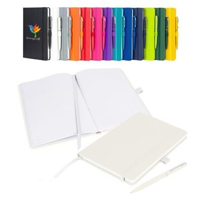 NOTES LONDON WILSON BLANCO A5 NOTEBOOK & PEN in White