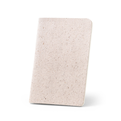 ORGANIC SOFT A6 NOTE PAD with Flexible Cover Made From Organic Elephant Matter in Light Natural