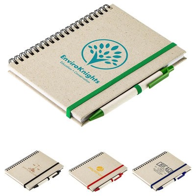 PRAIRIE FRAGRANT GRASS RECYCLED SPIRAL NOTE BOOK with Pen