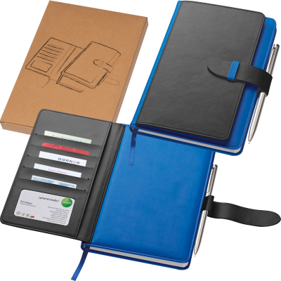 PU A5 NOTE BOOK with 128 Lined Pages in Blue