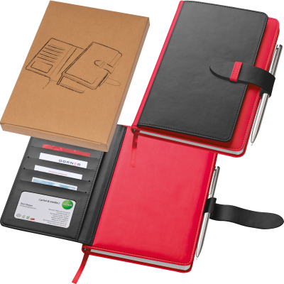 PU A5 NOTE BOOK with 128 Lined Pages in Red