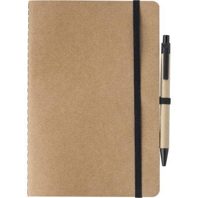RECYCLED CARTON NOTE BOOK with Blank Pages (Approx A5) in Black - PROMOTIONAL CORPORATE GIFT