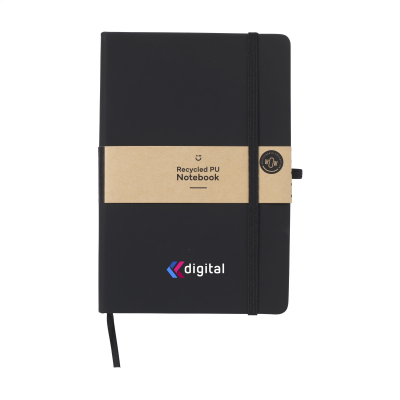 RECYCLED GRS PU PAPER NOTE BOOK A5 in Black