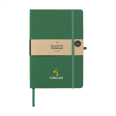 RECYCLED GRS PU PAPER NOTE BOOK A5 in Green