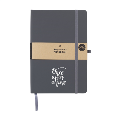 RECYCLED GRS PU PAPER NOTE BOOK A5 in Grey