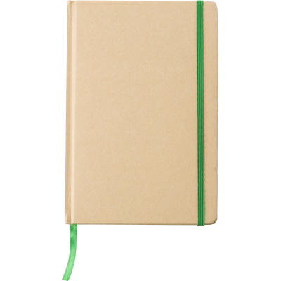 RECYCLED KRAFT NOTE BOOK (APPROX A5) in Lime