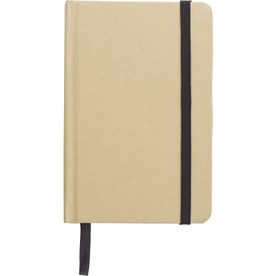 RECYCLED KRAFT NOTE BOOK (APPROX A6) in Black - PROMOTIONAL CORPORATE GIFT