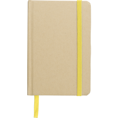 RECYCLED KRAFT NOTE BOOK (APPROX A6) in Yellow - PROMOTIONAL CORPORATE GIFT