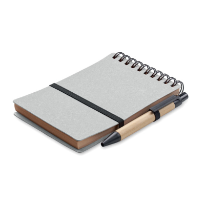 RECYCLED NOTE BOOK with Ball Pen in Grey