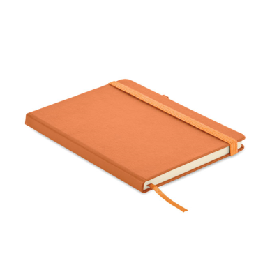 RECYCLED PU A5 LINED NOTE BOOK in Orange