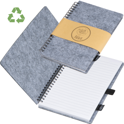 RPET FELT NOTE BOOK in Silvergrey