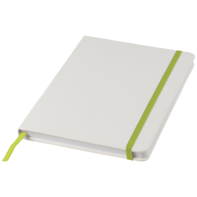 SPECTRUM A5 WHITE NOTE BOOK with Colour Strap in White & Lime