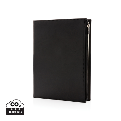SWISS PEAK A5 PU NOTE BOOK with Zipper Pocket in Black