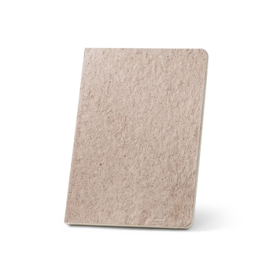 TEAPAD SEMI-RIGID A5 NOTE PAD with Semi-Rigid Cover Made From Tea Leafs Waste in Natural - PROMOTIONAL CORPORATE GIFT