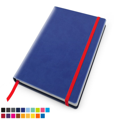 TORINO VEGAN SOFT TOUCH CASEBOUND NOTE BOOK with Elastic Strap