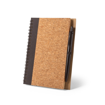 VICENTE B6 NOTE BOOK in Cork & Recycled Polyester in Black