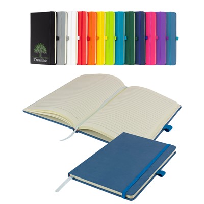 WATSON A5 BUDGET LINED SOFT TOUCH PU NOTEBOOK in Blue