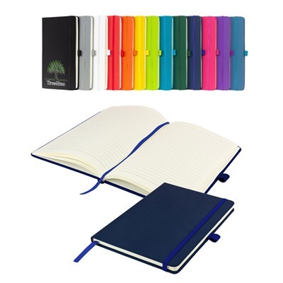 WATSON A5 BUDGET LINED SOFT TOUCH PU NOTEBOOK in Navy