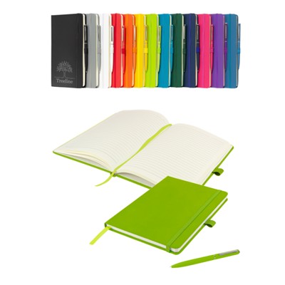 WATSON A5 VALUE-FOR-MONEY NOTEBOOK & PEN in Lime