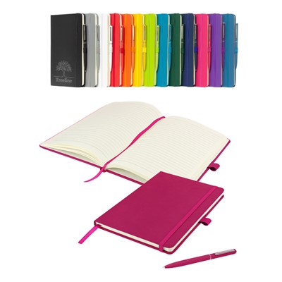 WATSON A5 VALUE-FOR-MONEY NOTEBOOK & PEN in Pink
