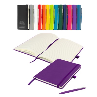 WATSON A5 VALUE-FOR-MONEY NOTEBOOK & PEN in Purple
