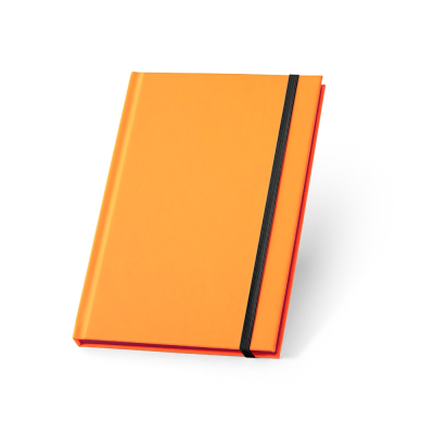 WATTERS A5 NOTE BOOK in Neon Fluorescent Fluorescent PU with Lined Pages in Orange