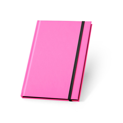 WATTERS A5 NOTE BOOK in Neon Fluorescent Fluorescent PU with Lined Pages in Pink