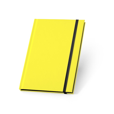 WATTERS A5 NOTE BOOK in Neon Fluorescent Fluorescent PU with Lined Pages in Yellow