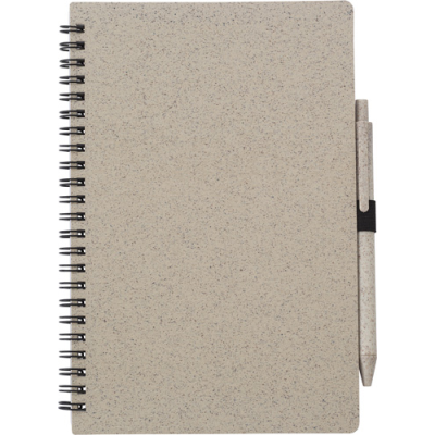 WHEAT STRAW NOTE BOOK with Pen (Approx
