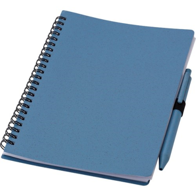 WHEAT STRAW NOTE BOOK with Pen (Approx A5) in Blue