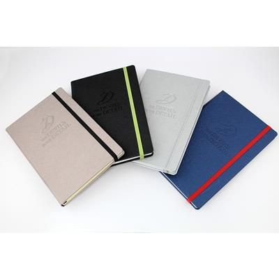 SAFFIANO TEXTURED A5 CASEBOUND NOTE BOOK with Elastic Strap
