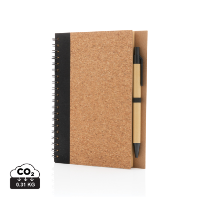 KRAFT SPIRAL NOTE BOOK with Pen in Black
